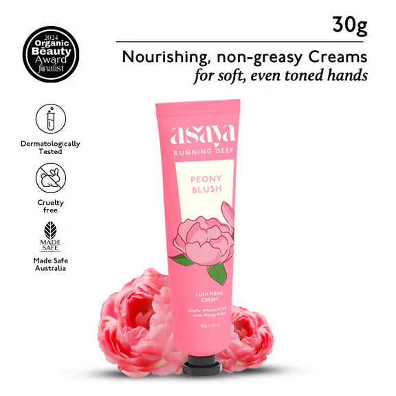 Asaya Peony Floral Hand Cream Softens Dry, Rough Hands For Men & Women - 30 gm