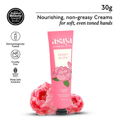 Asaya Peony Floral Hand Cream Softens Dry, Rough Hands For Men & Women - 30 gm