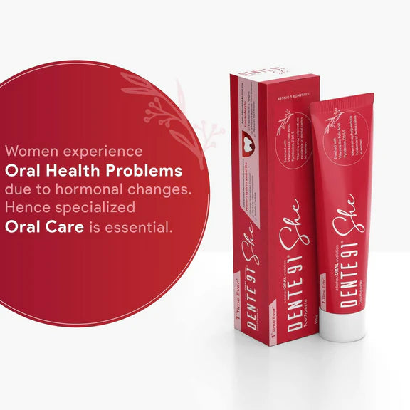 Dente91 She Toothpaste Specially Crafted For Women, Remove Plaque - 100 gm