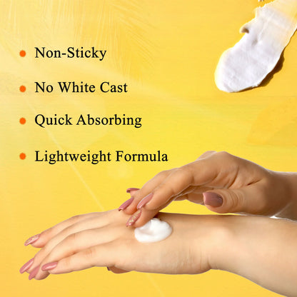 Globus Naturals Vitamin C Sunscreen Cream with Goodness of Coconut & Papaya For Sun Protection All Skin Types - 100 gm