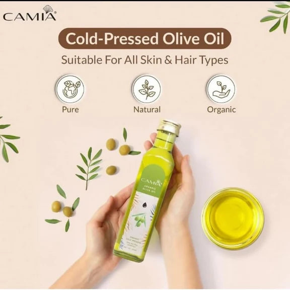 Camia Organic Cold Pressed Extra Virgin Olive Oil For Skin & Hair - 100 ml