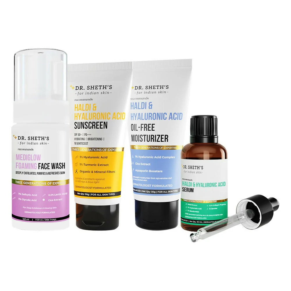 Dr. Sheth's Burst Of Hydration CSMS (Cleanser, Serum, Moisturizer, Sunscreen) Combo