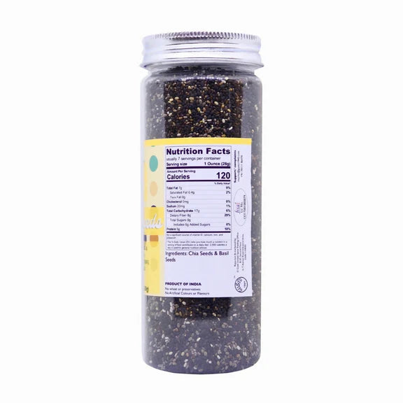 Tassyam Organics Bubble Seeds Mix - Chia & Basil - 200 gm