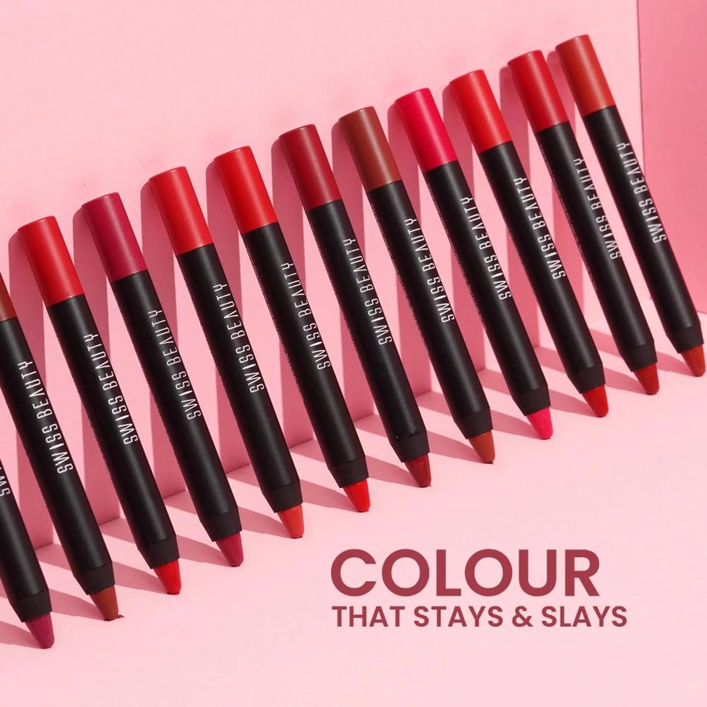 Swiss Beauty Matte Long Lasting Stay Maxx Lip Crayon Lipstick Matte Finish - Bloodshot Maroon - 3.5 gm