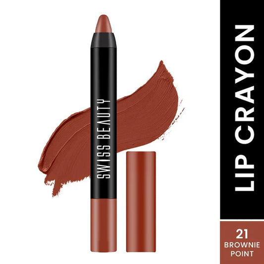 Swiss Beauty Matte Long Lasting Stay Maxx Lip Crayon Lipstick Matte Finish - Brownie Point - 3.5 gm