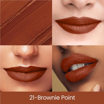 Swiss Beauty Matte Long Lasting Stay Maxx Lip Crayon Lipstick Matte Finish - Brownie Point - 3.5 gm