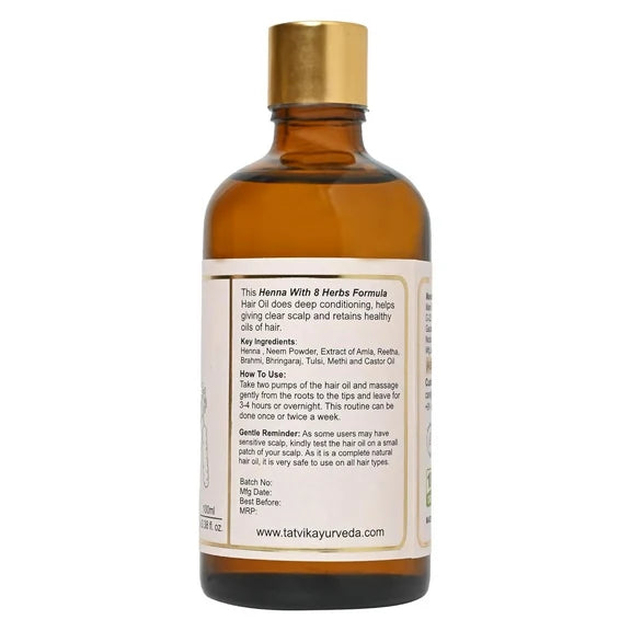 Tatvik Ayurveda Nirmalkesha Hair Oil (Henna With 8-Herbs) - 100 ml