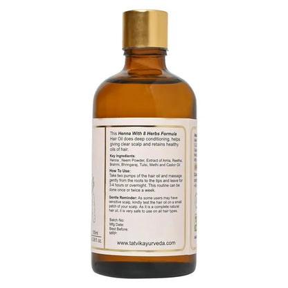 Tatvik Ayurveda Nirmalkesha Hair Oil (Henna With 8-Herbs) - 100 ml