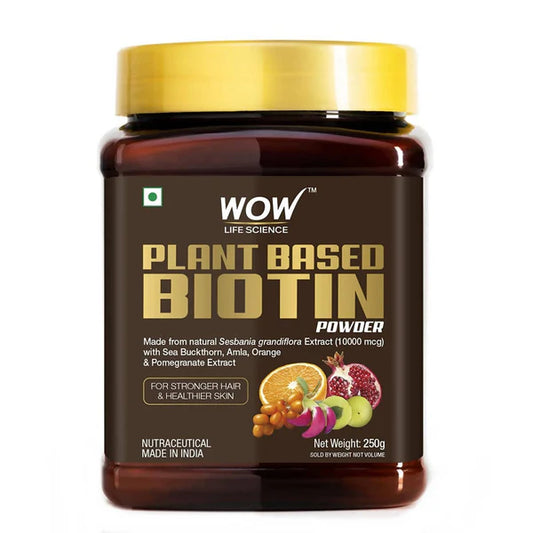 WOW Life Science Plant-Based Biotin Powder - 250 gm