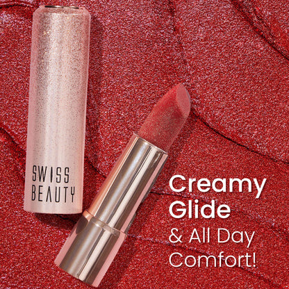 Swiss Beauty More Than Glitter Lipstick - 4 Glitter Rose - 3 gm