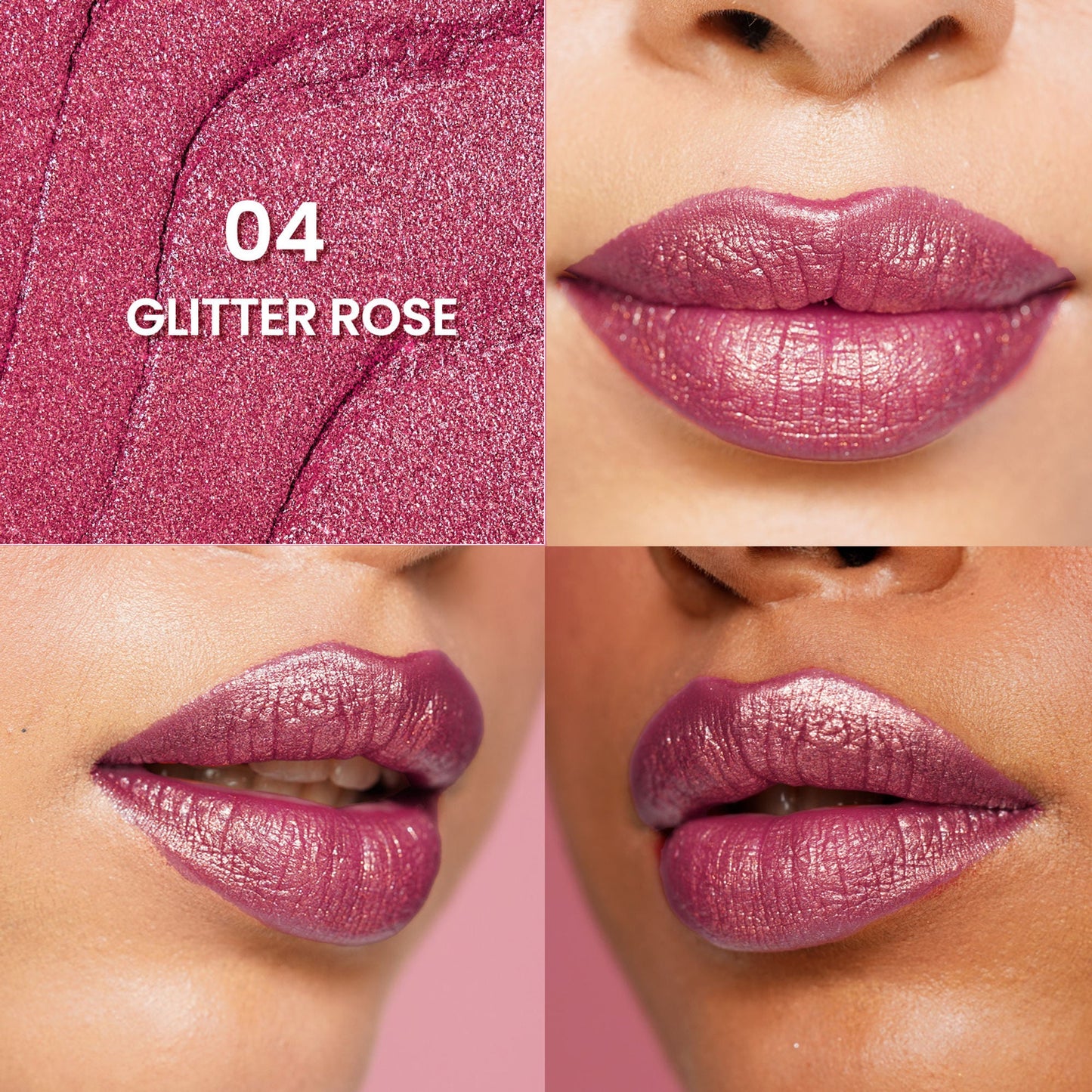 Swiss Beauty More Than Glitter Lipstick - 4 Glitter Rose - 3 gm
