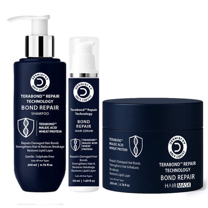 Dermistry Bond Repair & Restore Hair Serum, Mask& Shampoo TeraBond Maleic Acid Protein - combo