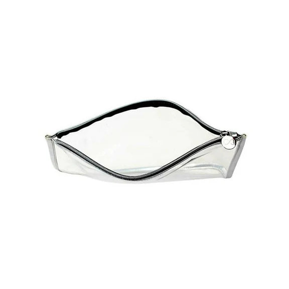 Colorbar Pouch Lips & Lashes Flat Pouches (Set Of Two) - White+Blush Pink - Combo