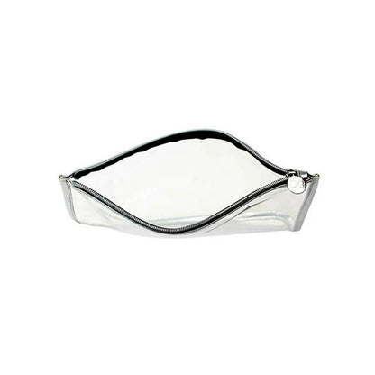 Colorbar Pouch Lips & Lashes Flat Pouches (Set Of Two) - White+Blush Pink - Combo