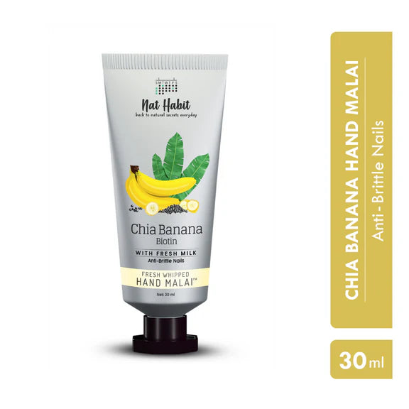Nat Habit Chia Banana Biotin Hand Malai Hand Cream - 30 ml