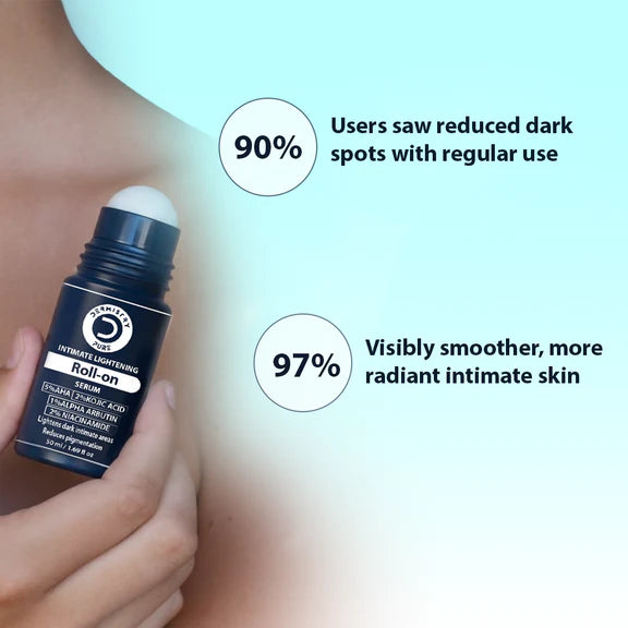 Dermistry Intimate Lightening Brightening & Underarm Deodorant Roll On Serum For Dark Spots Pigmentation - combo