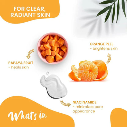 NutriGlow NATURAL'S Advanced Pro Formula Papaya for Skin Brightening & Tan Removal Face Wash - 100 gm