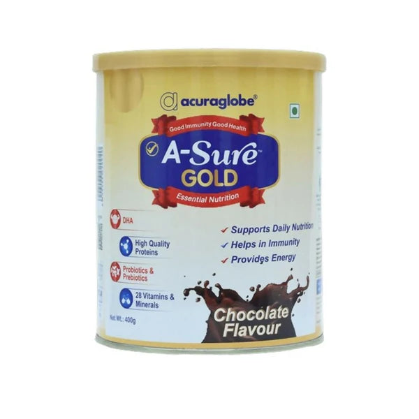 Acuraglobe A-Sure Gold Powder - Chocolate Flavor - 400 gm
