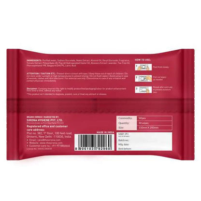 Sirona pH Balanced Bamboo Intimate Wet Wipes - 30 Wipes