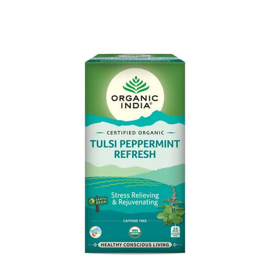 Organic India Tulsi Peppermint Refresh Tea Bags - 25 Tea Bags