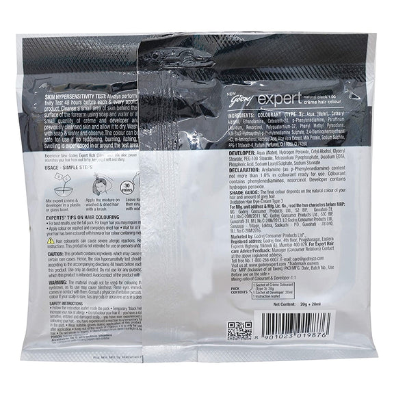 Godrej Expert Rich Creme Hair Natural Black Colour - Pack of 2