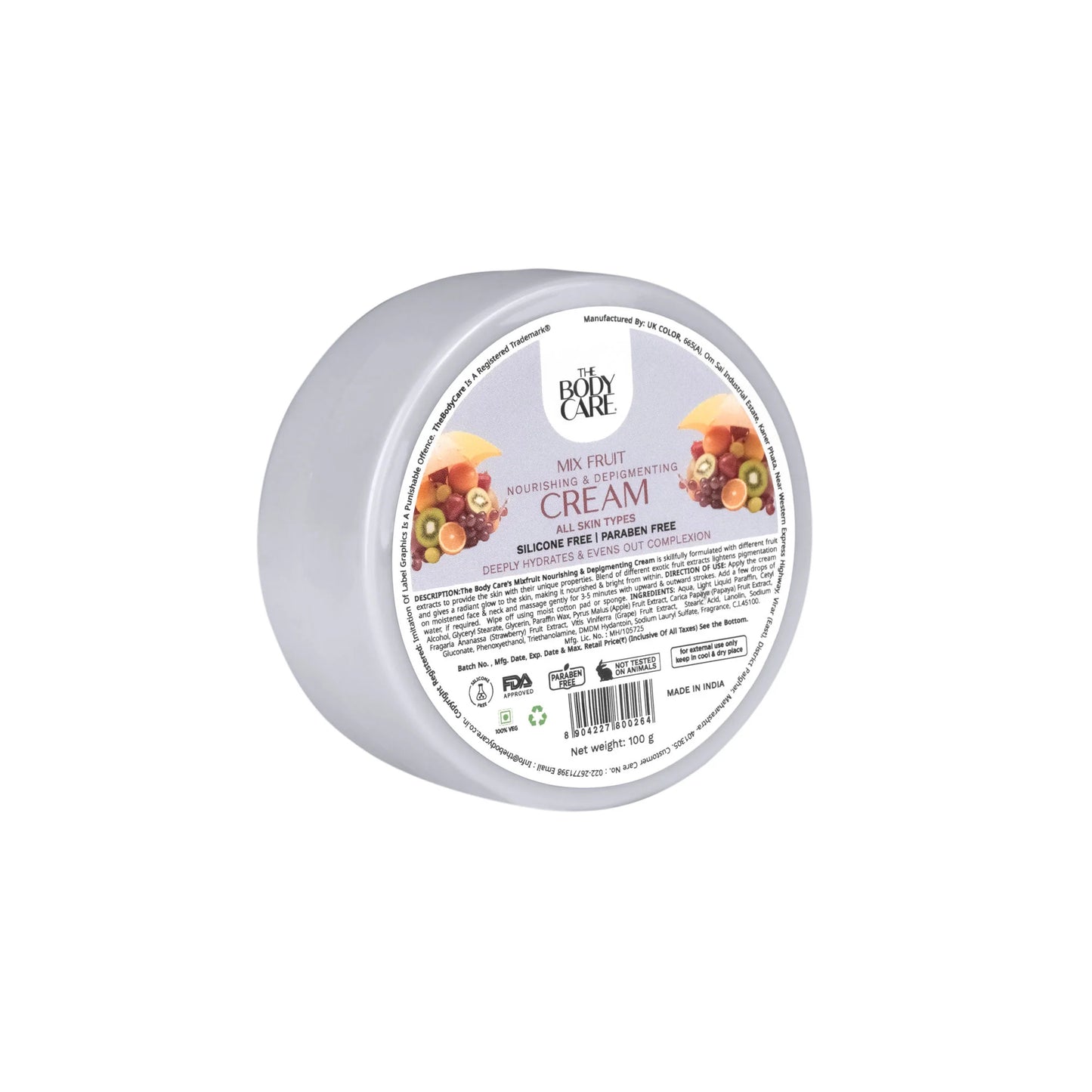The Body Care Mixfruit Nourishing & Depigmenting Cream - 100 gm