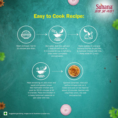 Suhana Chicken Biryani Pouch | Easy to Cook | Spice Mix - 50 gm