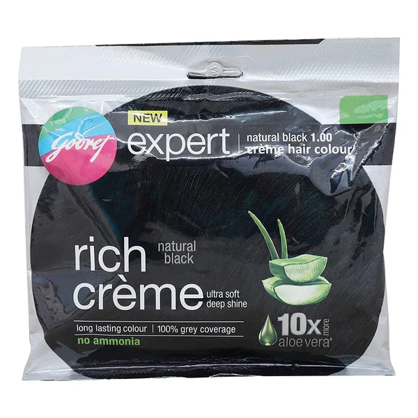 Godrej Expert Rich Creme Hair Natural Black Colour - Pack of 2