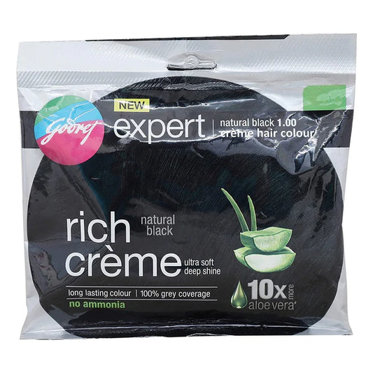 Godrej Expert Rich Creme Hair Natural Black Colour - Pack of 2