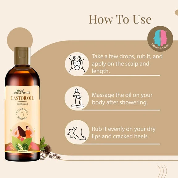 Satthwa Cold Pressed Castor Oil - 200 ml