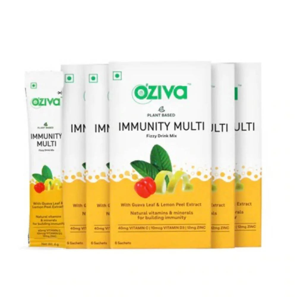 OZiva Plant Based Immunity Multivitamins Fizzy Drink Mix -6 Sachets
