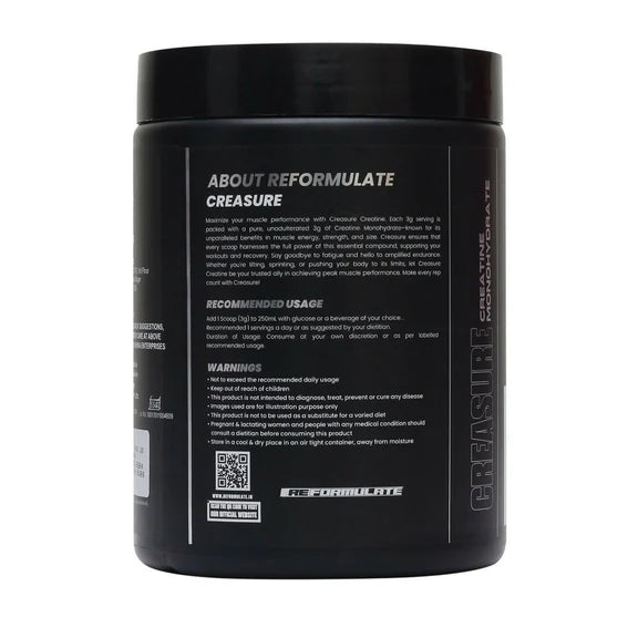 Reformulate Creasure I Creatine Monohydrate I Boost Immune System 3G Of Pure Creatine Nutraceutical - Unflavoured - 250 gm