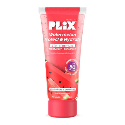 Plix Watermelon SPF PA++++ 50 Protect & Hydrate 2 In 1 Moisturizer + Sunscreen - 50 gm
