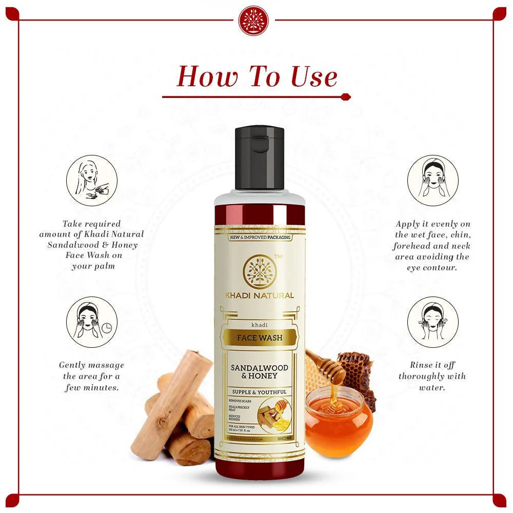 Khadi Natural Sandalwood & Honey Face Wash - 210 ml