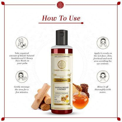 Khadi Natural Sandalwood & Honey Face Wash - 210 ml