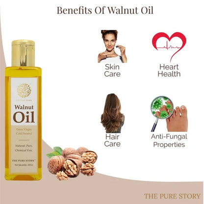 The Pure Story Natural Cold Pressed Oil for Hair & Skin with Walnut