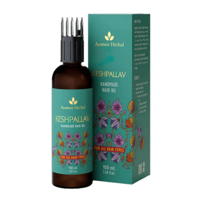 Avimee Herbal Keshpallav Hair Oil For Hair Growth With Amla, Castor, Rosemary & Bringraj Oil - 100 ml