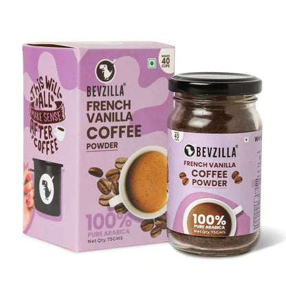 Bevzilla Instant Coffee Powder (French Vanilla Flavour) - 75 gm