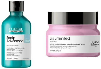 L'Or??al Paris Scalp Advanced Anti-Dandruff Dermo-Clarifier Shampoo & Liss Unlimited Hair Mask