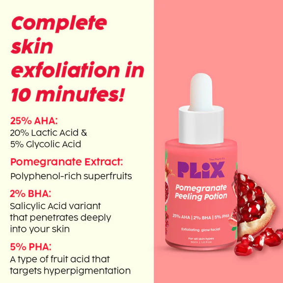 PLIX The Plant Fix Pomegranate Plump Lips, Puddin Mask & Scrub With Peeling Potion - combo