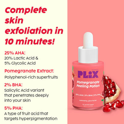 PLIX The Plant Fix Pomegranate Plump Lips, Puddin Mask & Scrub With Peeling Potion - combo