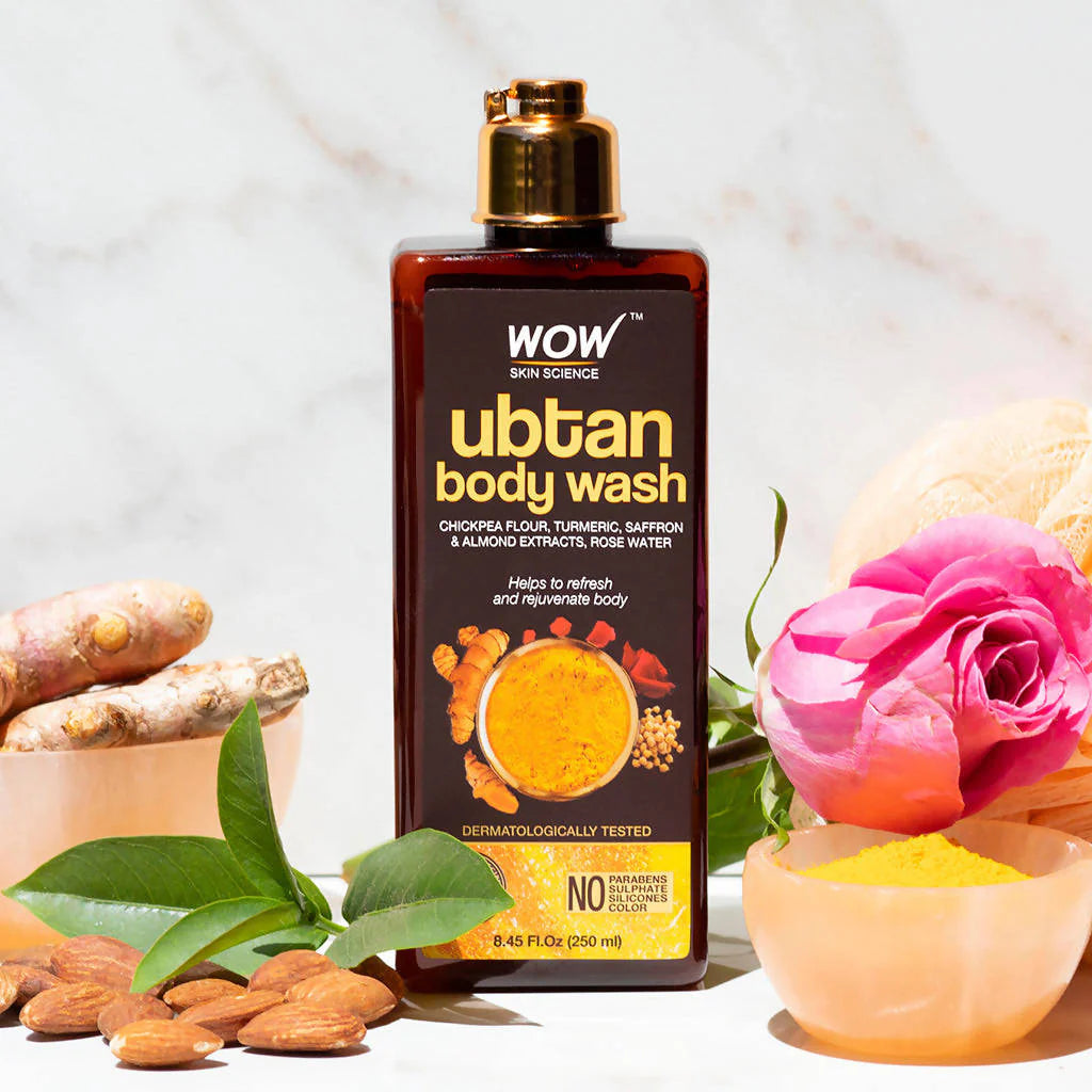 WOW Skin Science Ubtan & Ceramide Body Wash For Revives Dull Skin, Exfoliates and Softens