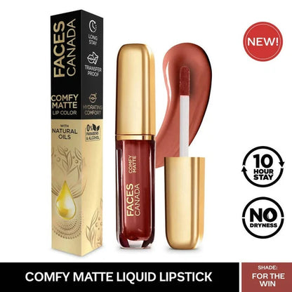 Faces Canada Comfy Matte Liquid Lipstick-For The Win 08 - 3 ml