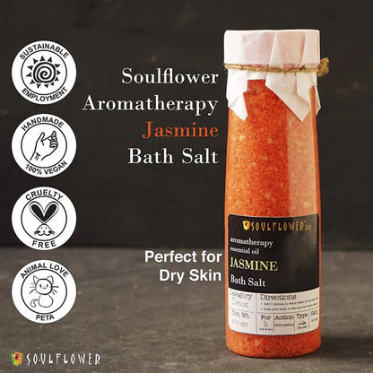 Soulflower Aromatherapy Essential Oil Jasmine Bath Salt - 500 gm