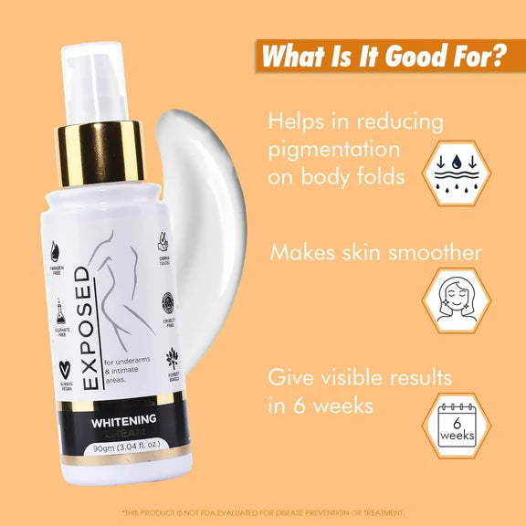 Exposed Whitening Cream For Intimate Areas Dark Underarms Elbows, Neck - 90 gm