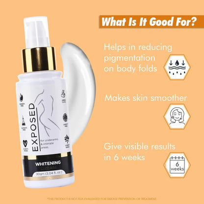 Exposed Whitening Cream For Intimate Areas Dark Underarms Elbows, Neck - 90 gm