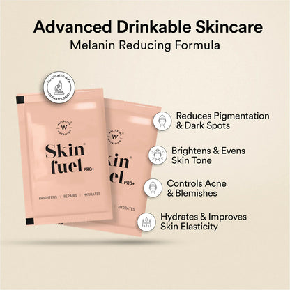 Wellbeing Nutrition Skin Fuel Pro+ - Valencia Orange Flavour, Reduced Pigmentation & Dark Spots, Brightens Skin Tone, Anti-aging