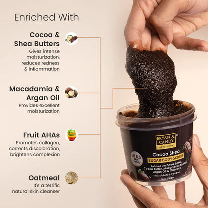 Bryan & Candy Cocoa Shea Sugar Body Scrub - 250 gm