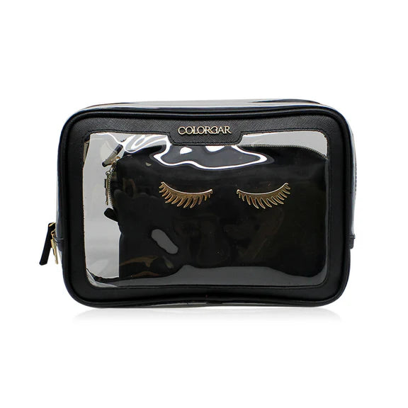 Colorbar Pouch Lips & Lashes Box Pouch (Set Of Two) - Black - Combo