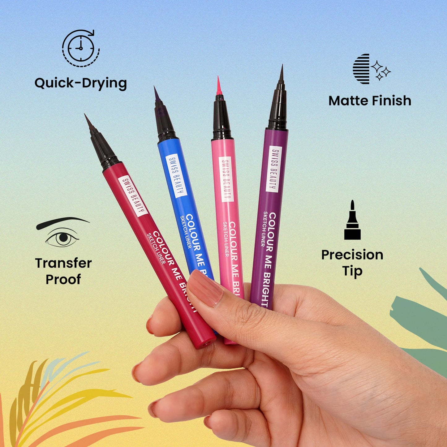 Swiss Beauty Colour Me Bright Sketch Eyeliner - 04 Pink Crush - 0.7 ml